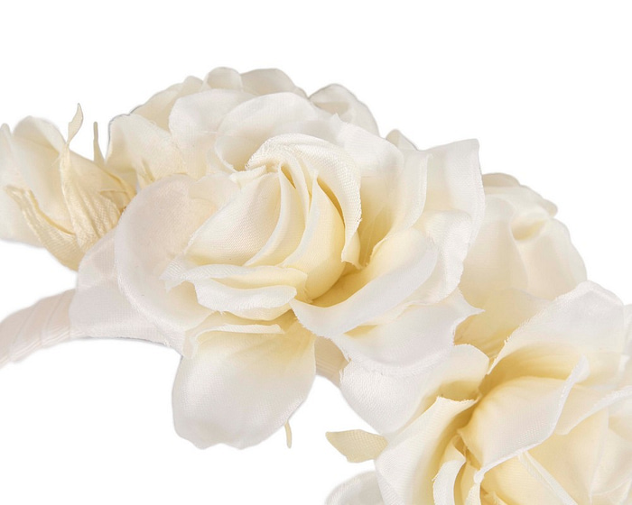 Elegant cream flower headband by Max Alexander - Fascinators.com.au