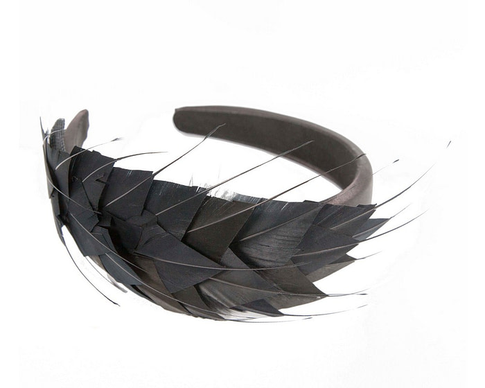 Black feather fascinator headband - Image 4