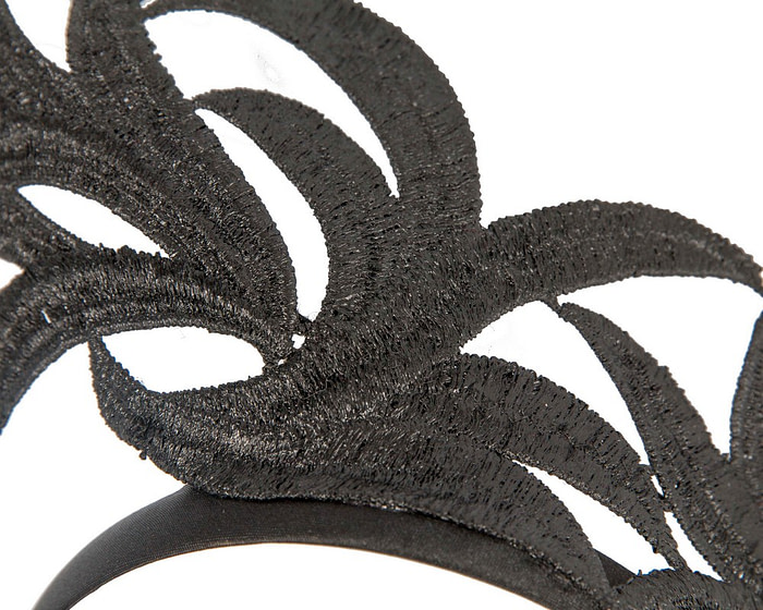 Black lace crown fascinator by Max Alexander - Image 3