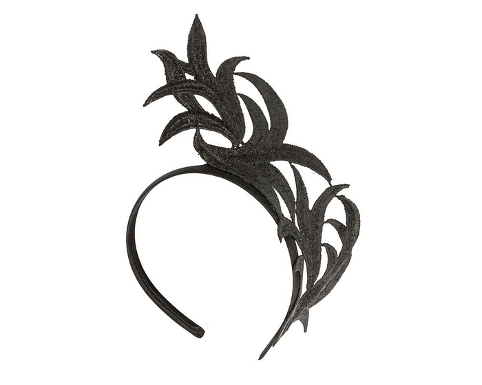 Black lace crown fascinator by Max Alexander - Image 2