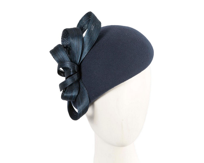 Navy winter felt beret hat by Fillies Collection - Fascinators.com.au