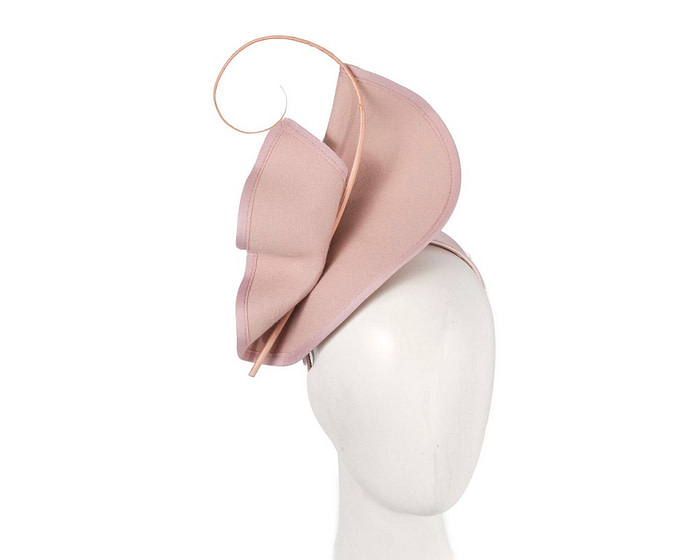 Blush felt winter fascinator by Fillies Collection - Fascinators.com.au