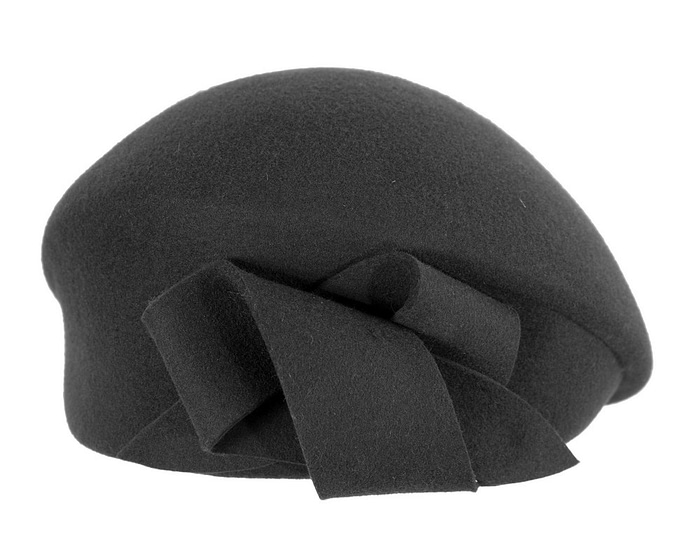 Stylish black winter fashion beret hat - Fascinators.com.au