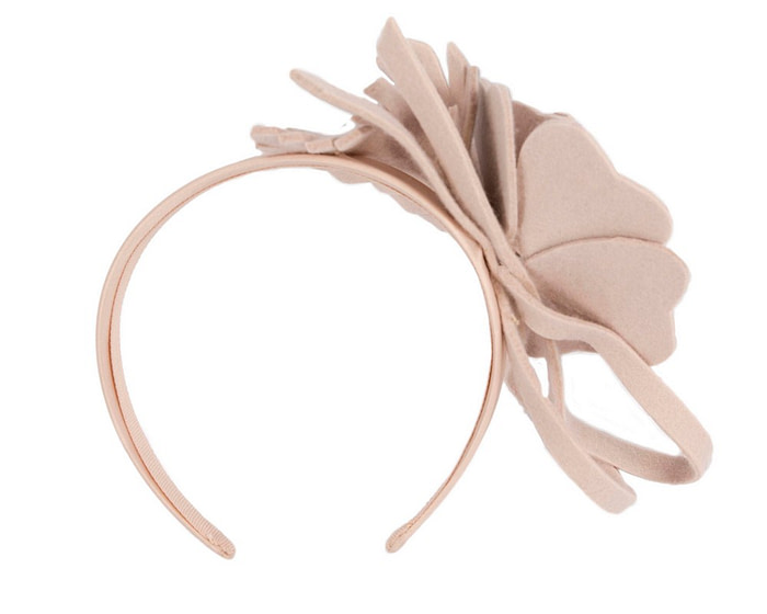 Sand felt flower headband fascinator - Fascinators.com.au