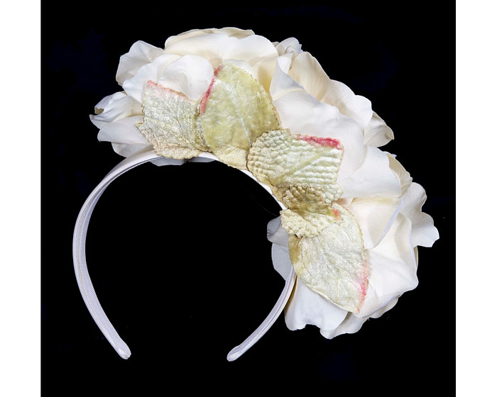 Max Alexander Soft Cream Flower Headband - Image 4