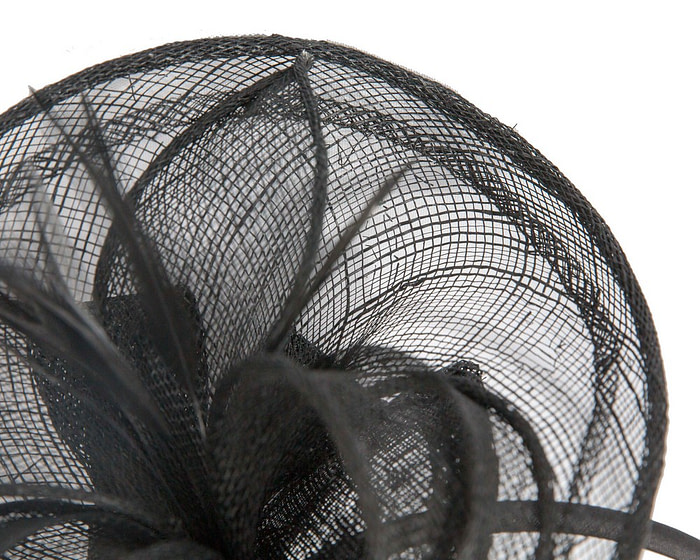 Max Alexander Elegant Black Sinamay Flower Fascinator - Fascinators.com.au