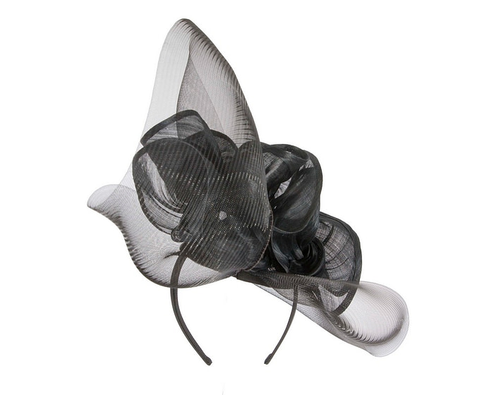 Bespoke black fascinator by Fillies Collection - Fascinators.com.au