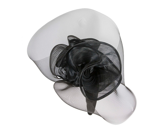 Bespoke black fascinator by Fillies Collection - Fascinators.com.au