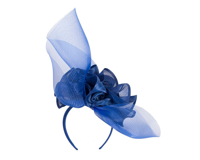 Bespoke royal blue fascinator by Fillies Collection - Image 4