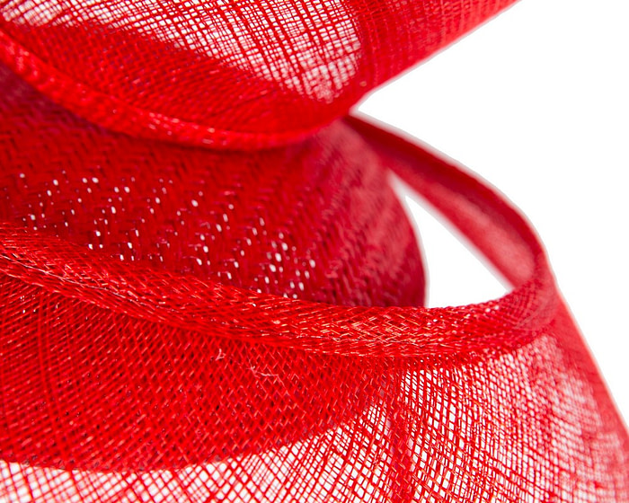 Red sinamay fascinator by Fillies Collection - Image 5