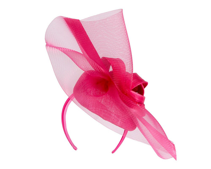 Large fuchsia spring racing fascinator by Fillies Collection - Image 6