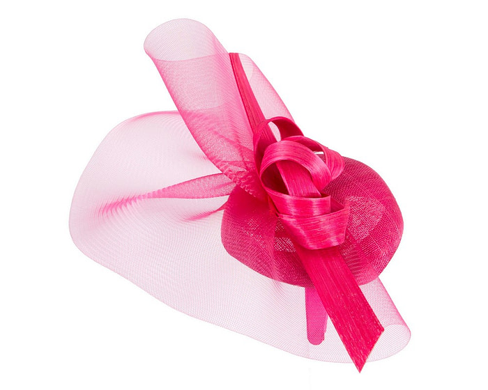 Large fuchsia spring racing fascinator by Fillies Collection - Image 4