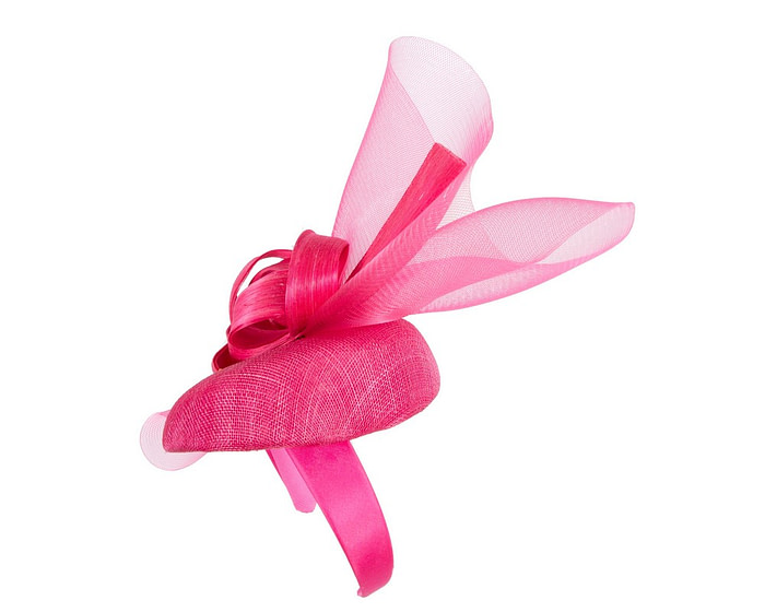 Large fuchsia spring racing fascinator by Fillies Collection - Image 3