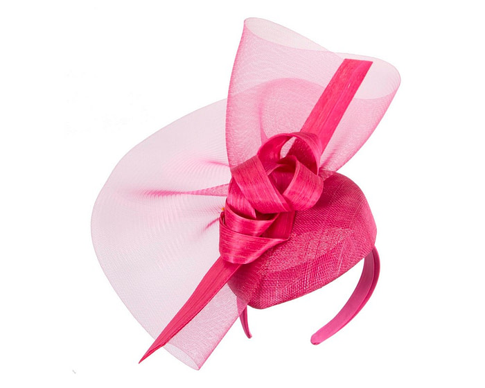 Large fuchsia spring racing fascinator by Fillies Collection - Image 2