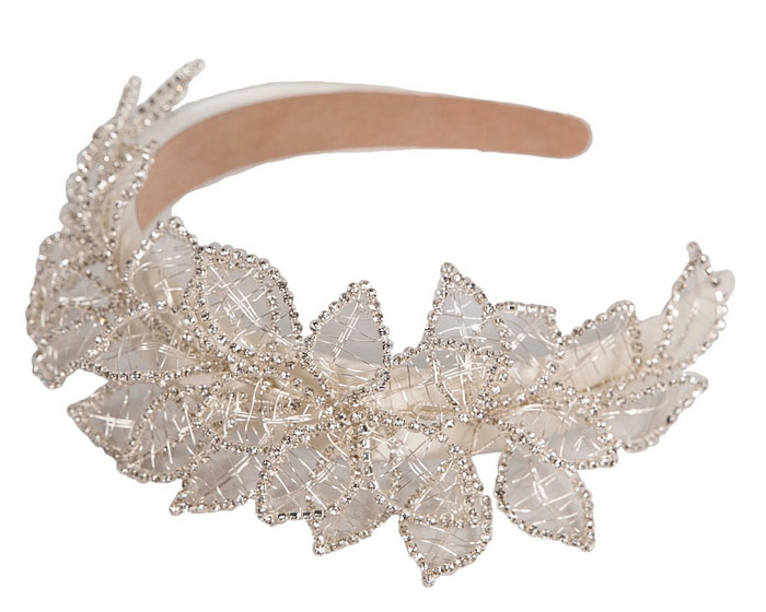 Elegant Silver Leaf Fascinator Headband by Fillies Collection - Fascinators.com.au