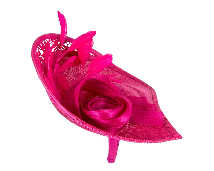 Large fuchsia spring racing fascinator by Fillies Collection - Image 3