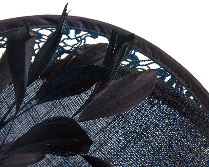 Large navy spring racing fascinator by Fillies Collection - Image 5