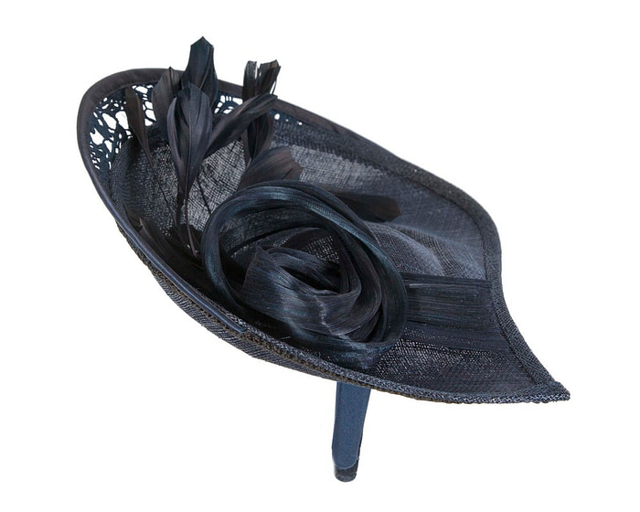 Large navy spring racing fascinator by Fillies Collection - Image 4