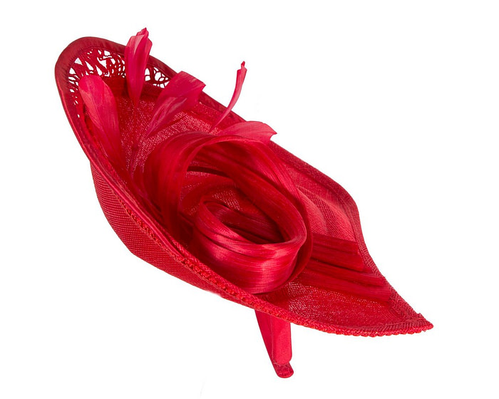 Large red spring racing fascinator by Fillies Collection - Image 4