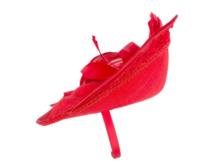 Large red spring racing fascinator by Fillies Collection - Image 3