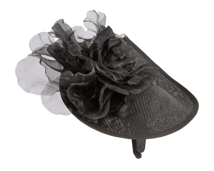Black fascinator with large flower by Fillies Collection - Fascinators.com.au