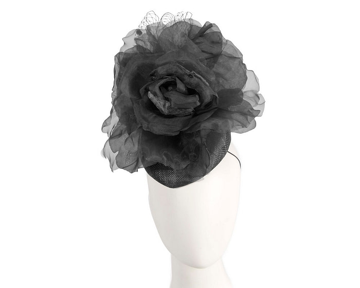 Bold black flower fascinator by Fillies Collection - Fascinators.com.au