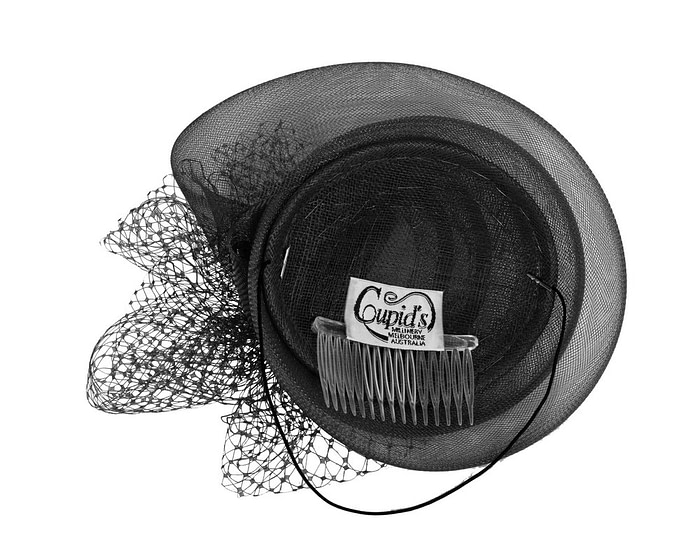 Black cocktail hat made to order - Fascinators.com.au