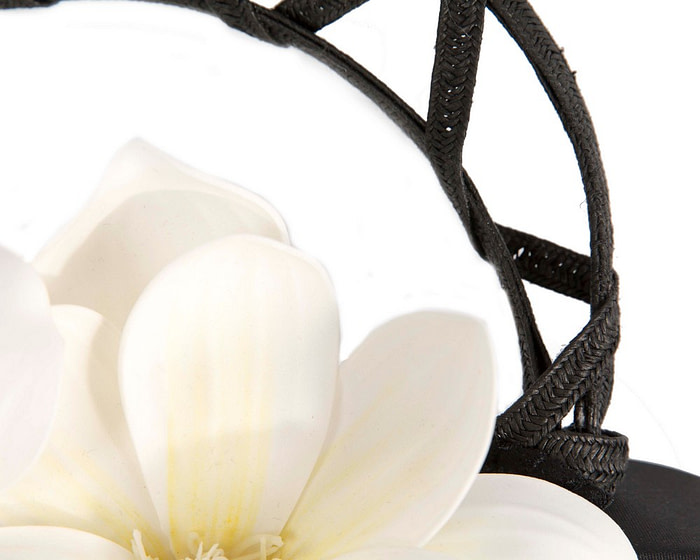 Black & cream flower fascinator headband by Fillies Collection - Image 3