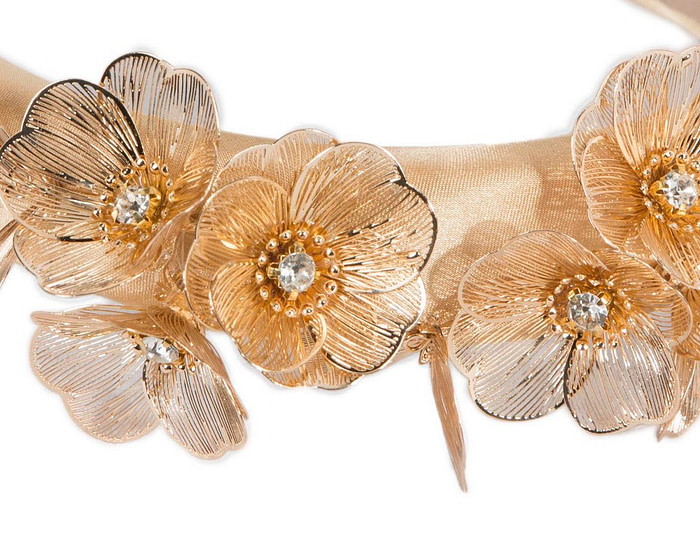Gold floral fascinator headband - Image 3
