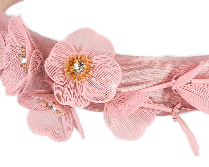 Pink floral fascinator headband - Image 3