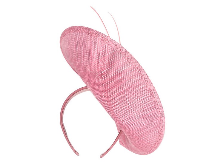 Dusty Pink fascinator with bow and feathers - Image 4