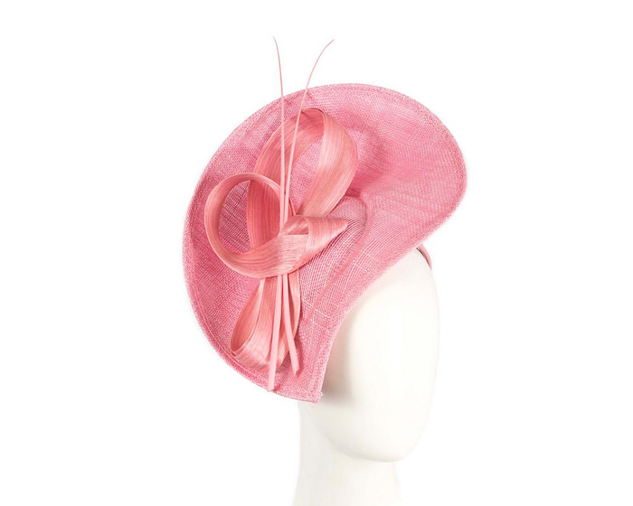 Dusty Pink fascinator with bow and feathers