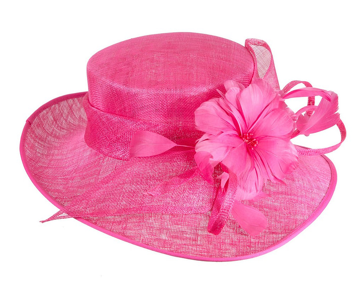 Wide brim fuchsia fashion hat by Max Alexander - Image 4