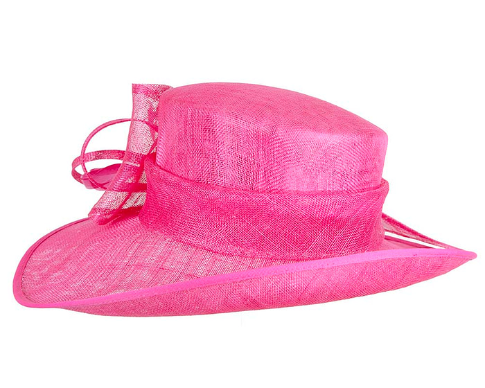 Wide brim fuchsia fashion hat by Max Alexander - Image 3
