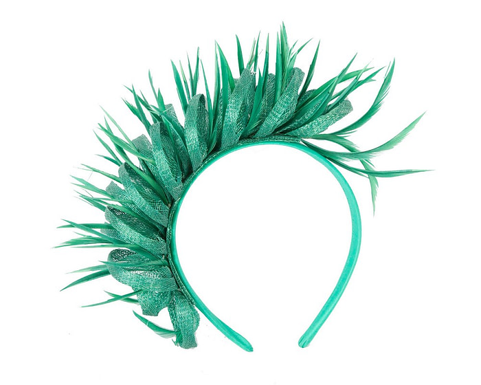 Max Alexander Green Feathered Fascinator - Image 4