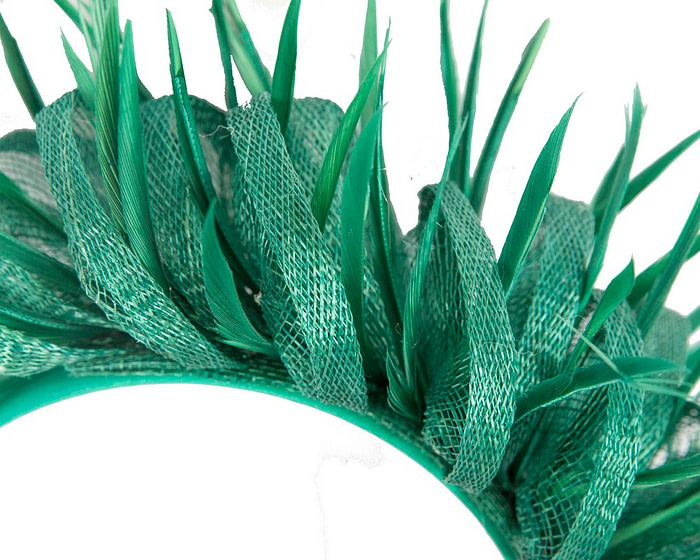 Max Alexander Green Feathered Fascinator - Image 3