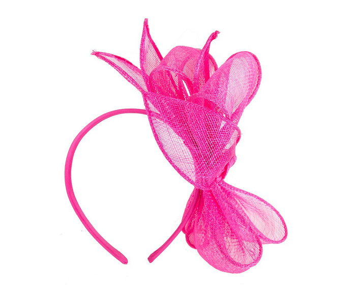 Elegant Fuchsia Sinamay Bow Headband by Max Alexander - Image 4