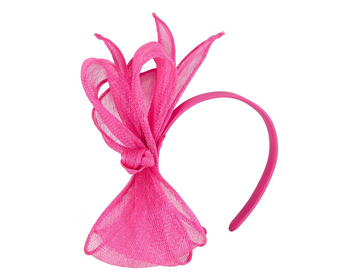 Elegant Fuchsia Sinamay Bow Headband by Max Alexander - Image 2