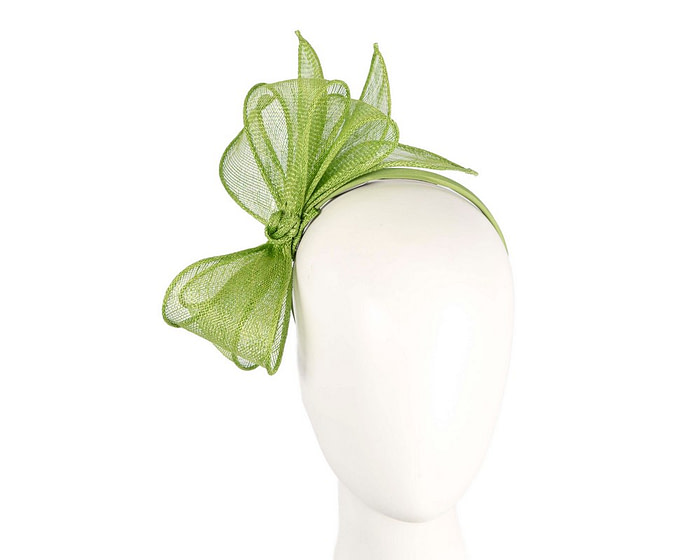 Elegant Green Sinamay Bow Headband by Max Alexander