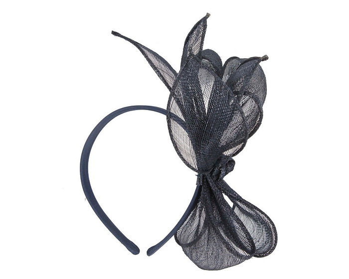 Elegant Navy Sinamay Bow Headband by Max Alexander - Image 4