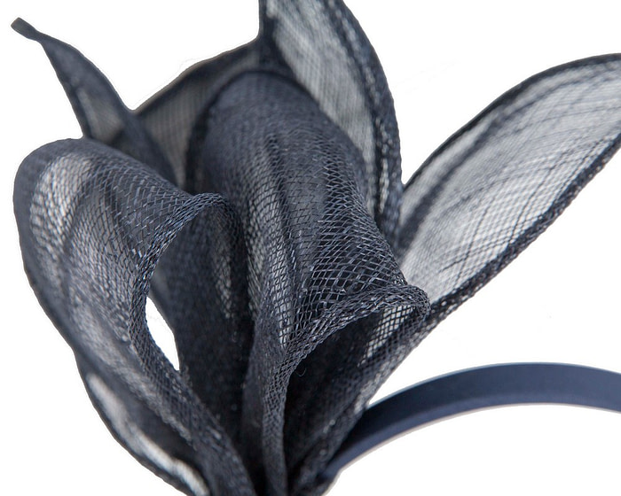 Elegant Navy Sinamay Bow Headband by Max Alexander - Image 3