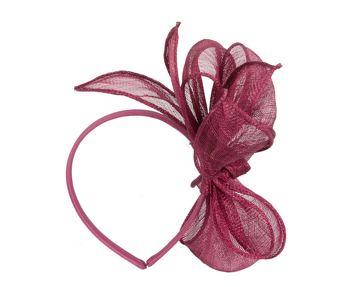 Elegant Burgundy Sinamay Bow Headband by Max Alexander - Image 4
