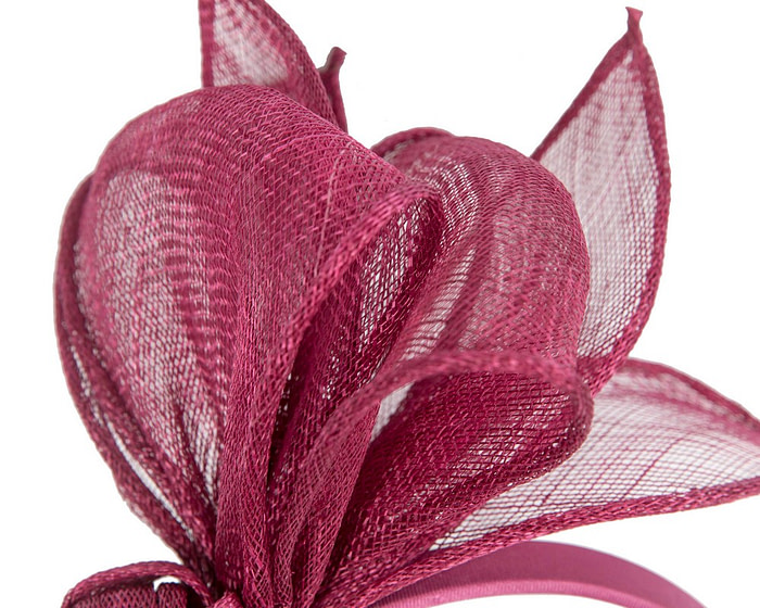 Elegant Burgundy Sinamay Bow Headband by Max Alexander - Image 3