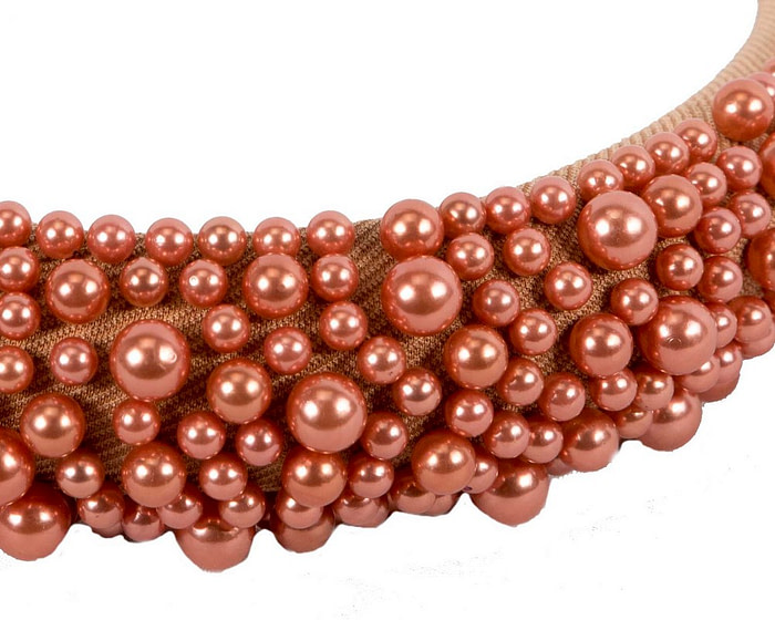 Bronze pearls fascinator headband - Image 3