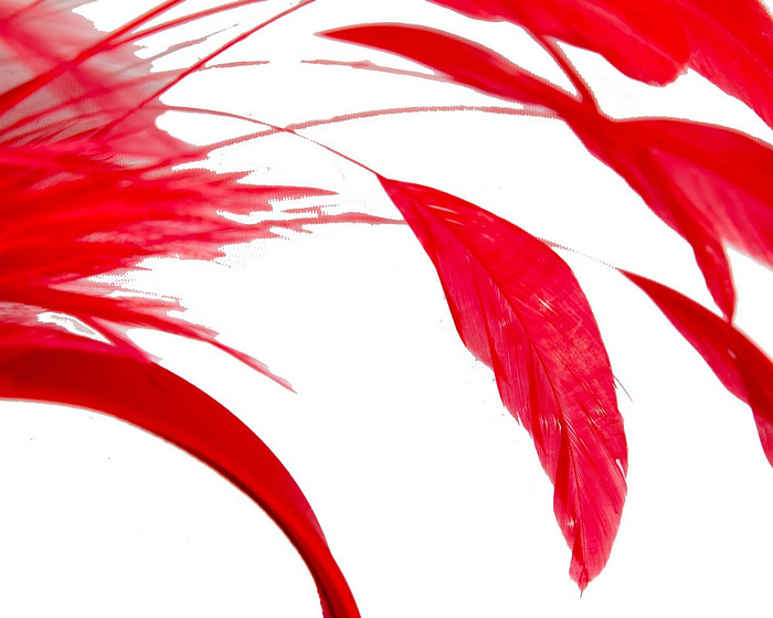 Red feather fascinator headband - Image 3