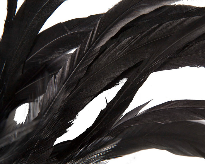 Black feather fascinator headband - Image 3