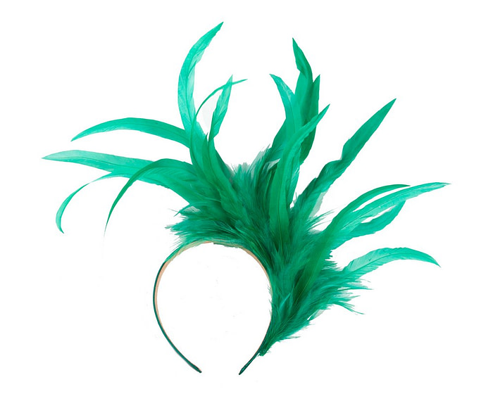 Green feather fascinator headband - Image 4