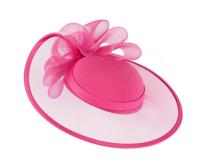 Fuchsia custom made special occasion hat - Image 2