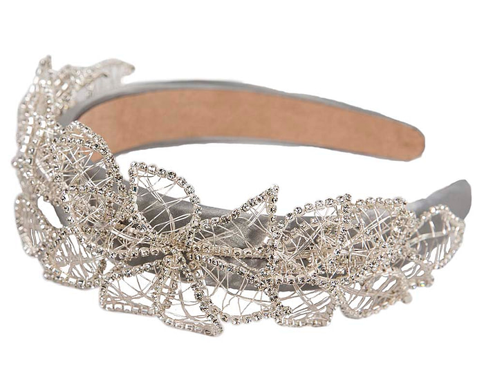 Elegant Silver Leaf Fascinator Headband by Fillies Collection - Image 2