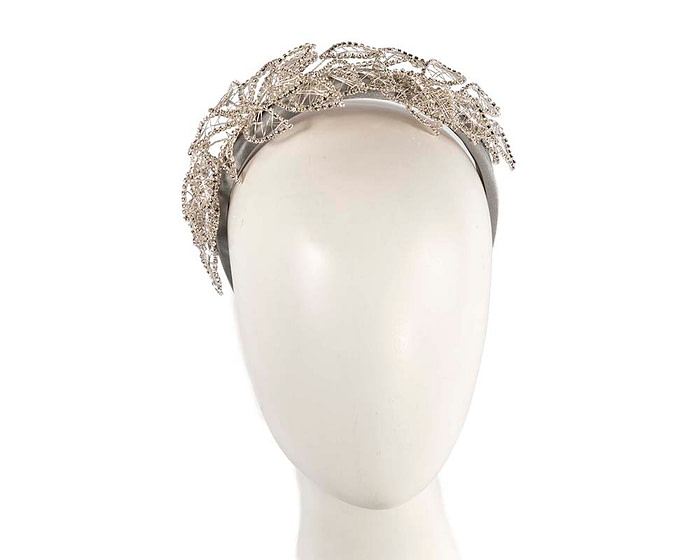 Elegant Silver Leaf Fascinator Headband by Fillies Collection